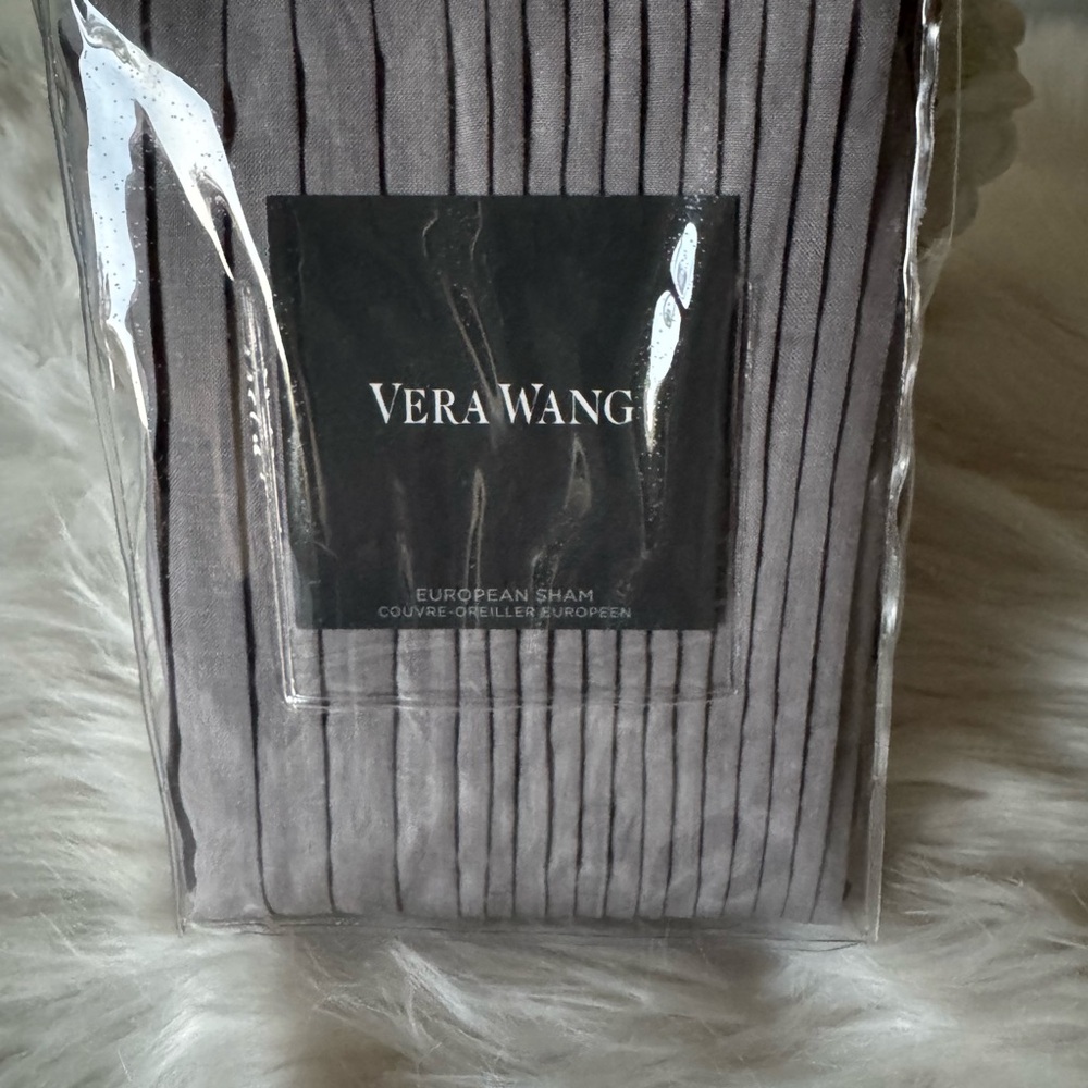Vera Wang Silver Pleated European Sham